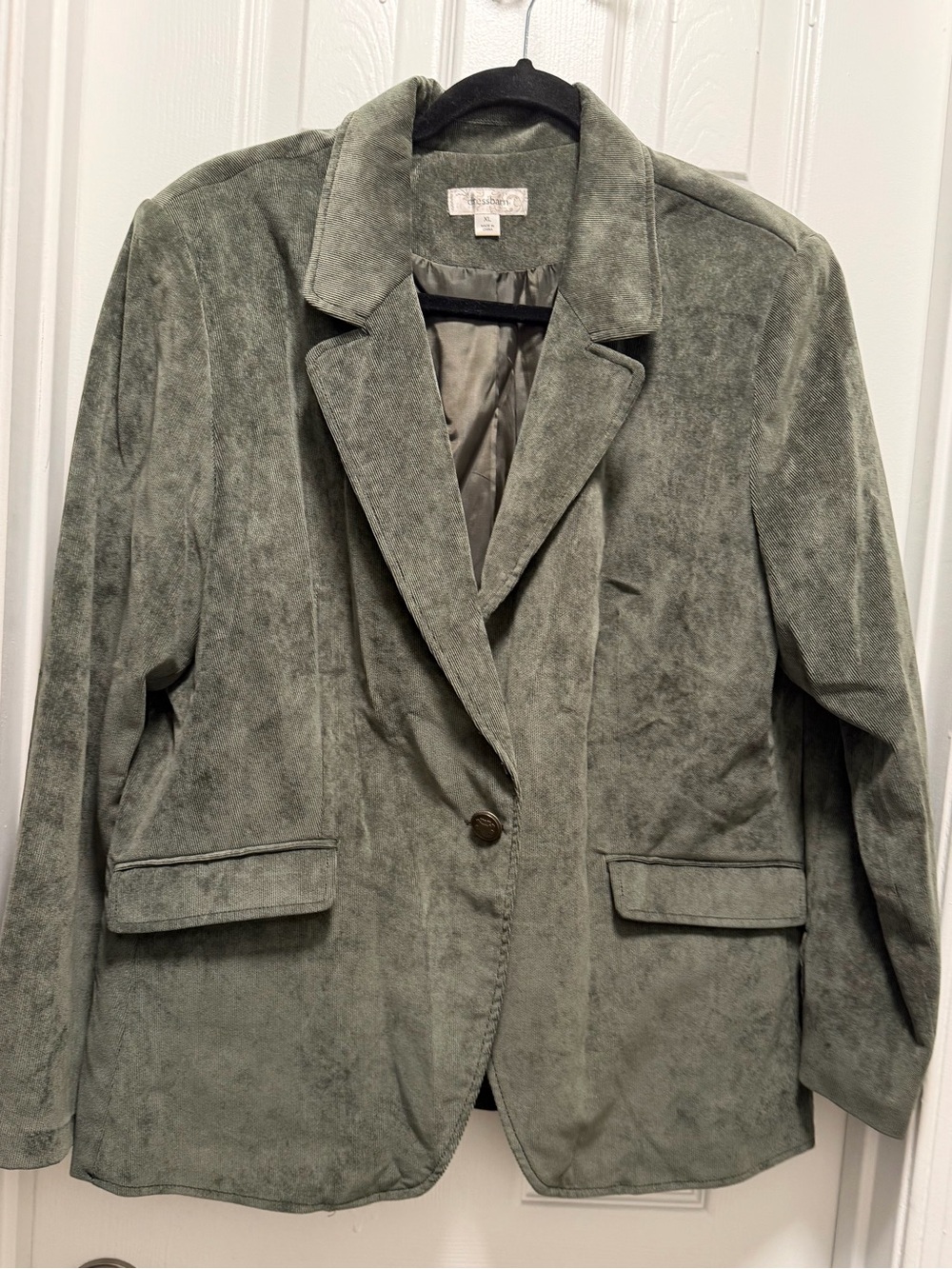 dressbarn Olive Green Suede-Look Blazer